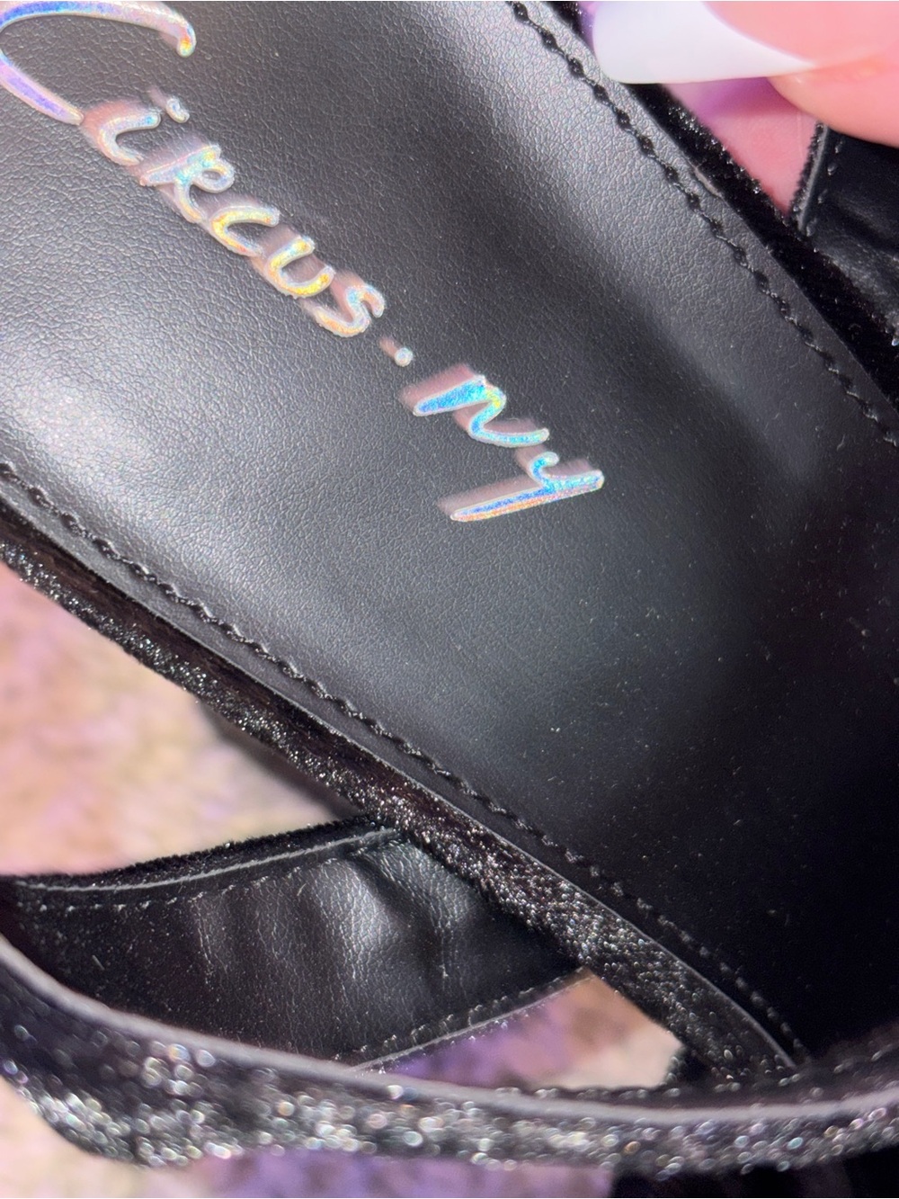 🖤 Circus NY by Sam Edelman "Audrea" Crushed Velvet Platform Sandals 8.5 - Picture 14 of 14